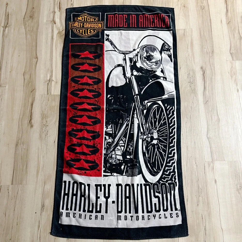 Vintage‎ Harley Davidson Motorcycle Beach Towel